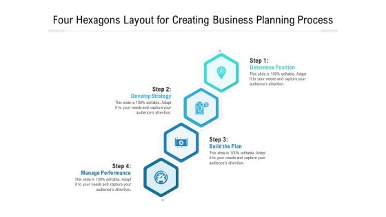 Four Hexagons Layout For Creating Business Planning Process Ppt PowerPoint Presentation File Inspiration PDF