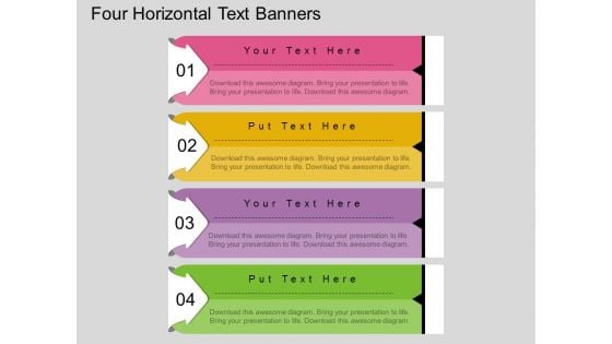 Four Horizontal Text Banners Powerpoint Template Four Horizontal Text Banners Powerpoint Template