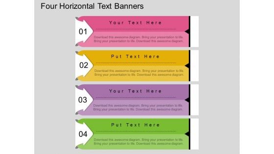 Four Horizontal Text Banners Powerpoint Template