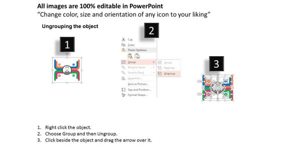 Four Icons Around Business Man Powerpoint Templates