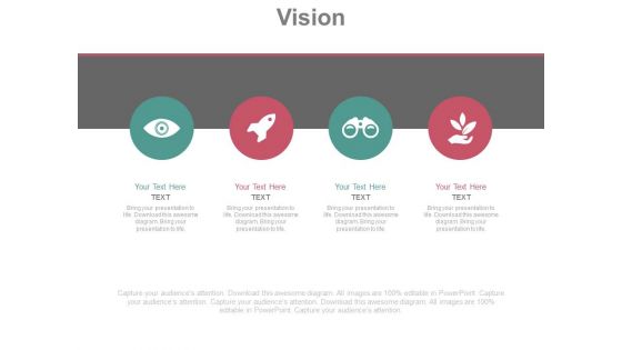 Four Icons For Business Vision Powerpoint Slides