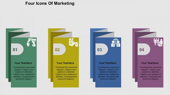 Four Icons Of Marketing Powerpoint Templates