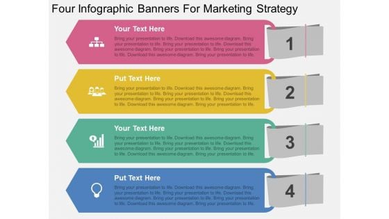 Four Infographic Banners For Marketing Strategy Powerpoint Template