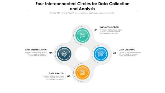 Four Interconnected Circles For Data Collection And Analysis Ppt PowerPoint Presentation File Inspiration PDF