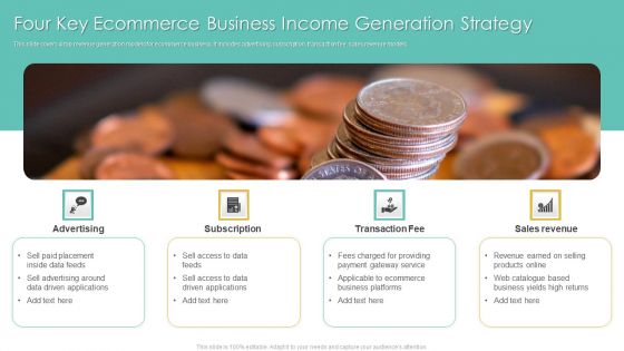 Four Key Ecommerce Business Income Generation Strategy Formats PDF