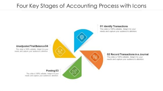 Four Key Stages Of Accounting Process With Icons Ppt PowerPoint Presentation Gallery Examples PDF