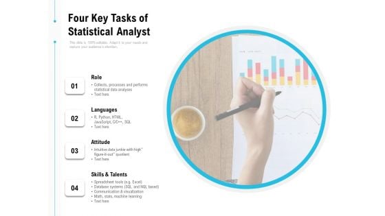 Four Key Tasks Of Statistical Analyst Ppt PowerPoint Presentation Model Slides PDF