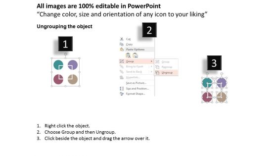 Four Level Circles Flow Chart With Icons Powerpoint Template