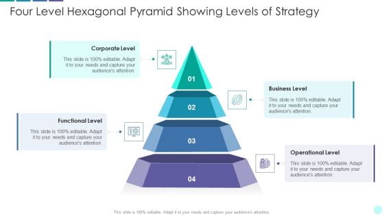 Four Level Hexagonal Pyramid Showing Levels Of Strategy Themes PDF