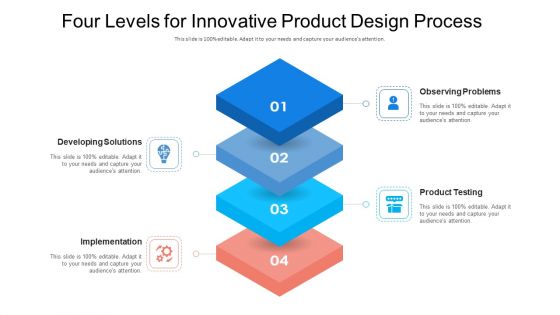 Four Levels For Innovative Product Design Process Ppt PowerPoint Presentation Slides Background Image PDF