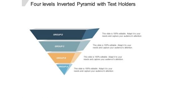 Four Levels Inverted Pyramid With Text Holders Ppt PowerPoint Presentation Inspiration Topics