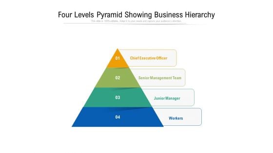 four levels pyramid showing business hierarchy ppt powerpoint presentation professional guidelines pdf