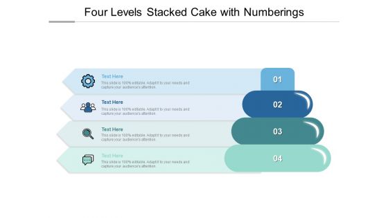 Four Levels Stacked Cake With Numberings Ppt PowerPoint Presentation Summary Mockup PDF