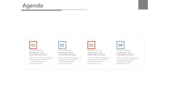 Four Linear Steps Business Agenda Diagram Powerpoint Slides