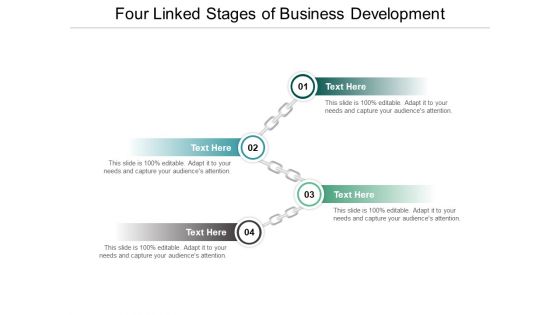 Four Linked Stages Of Business Development Ppt PowerPoint Presentation Ideas Rules