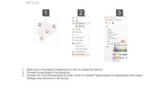 Four Locations On Map With Percentage Analysis Powerpoint Slides Slide02