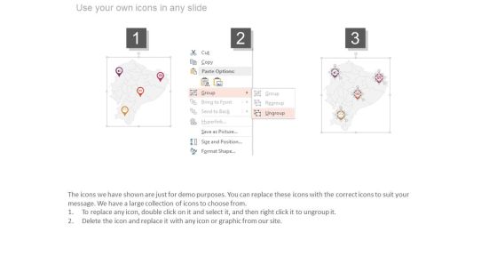 Four Locations On Map With Percentage Analysis Powerpoint Slides Slide03