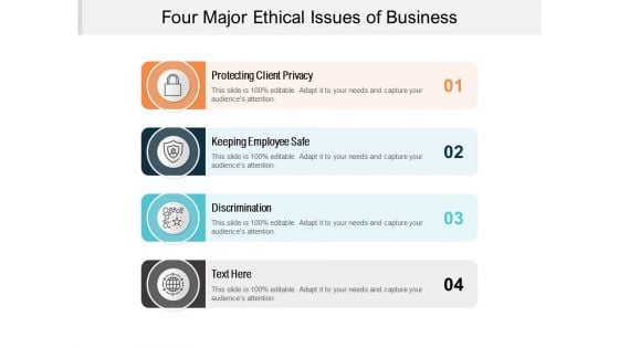 Four Major Ethical Issues Of Business Ppt PowerPoint Presentation Ideas Example Introduction