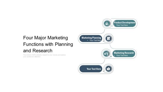 Four Major Marketing Functions With Planning And Research Ppt PowerPoint Presentation Professional Graphics Example PDF