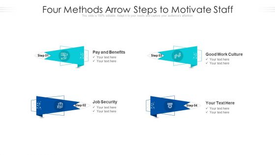 Four Methods Arrow Steps To Motivate Staff Ppt PowerPoint Presentation Icon Inspiration PDF