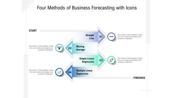 Four Methods Of Business Forecasting With Icons Ppt PowerPoint Presentation Layouts Backgrounds