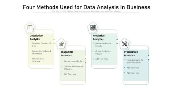 Four Methods Used For Data Analysis In Business Portrait PDF