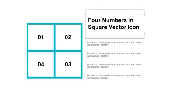 Four Numbers In Square Vector Icon Ppt PowerPoint Presentation Layouts Elements