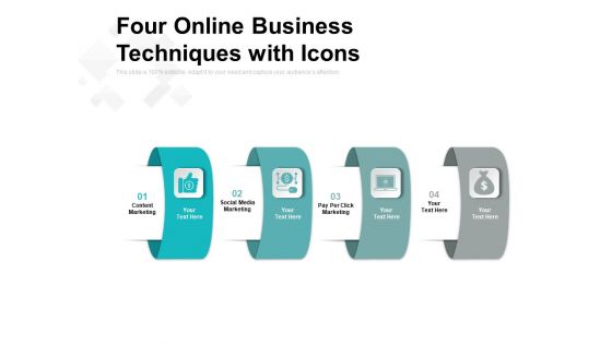 Four Online Business Techniques With Icons Ppt PowerPoint Presentation Summary Slides PDF