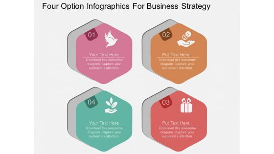 Four Option Infographics For Business Strategy Powerpoint Template