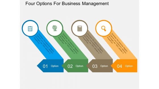 Four Options For Business Management Powerpoint Template