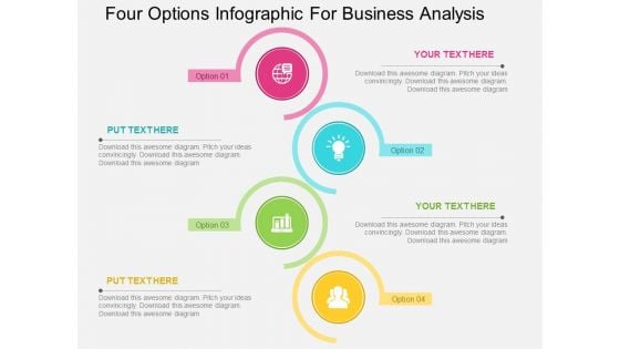 Four Options Infographic For Business Analysis Powerpoint Templates