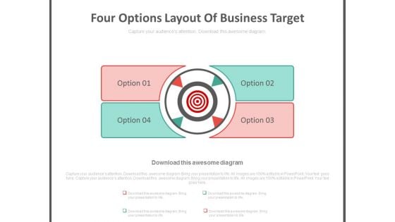 Four Options Layout Of Business Target Powerpoint Slides Four Options Layout Of Business Target Powerpoint Slides