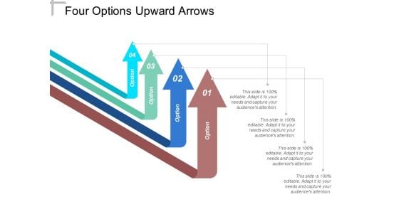 Four Options Upward Arrows Ppt PowerPoint Presentation Show Mockup