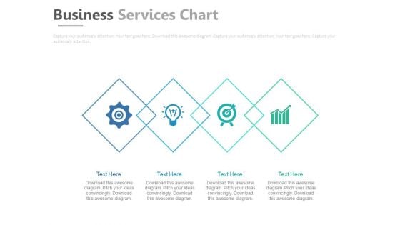 Four Overlapping Steps With Icons Powerpoint Template