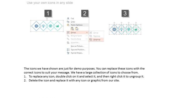 Four Overlapping Steps With Icons Powerpoint Template