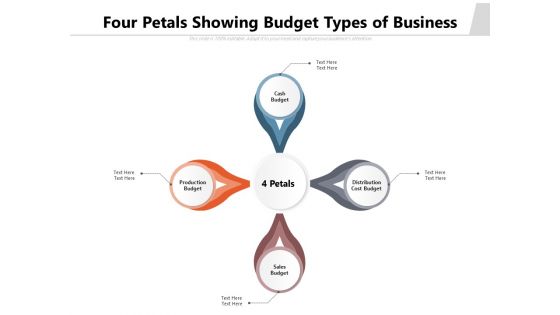 Four Petals Showing Budget Types Of Business Ppt PowerPoint Presentation Pictures PDF