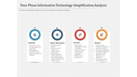 Four Phase Information Technology Simplification Analysis Ppt PowerPoint Presentation Gallery Graphics Tutorials PDF