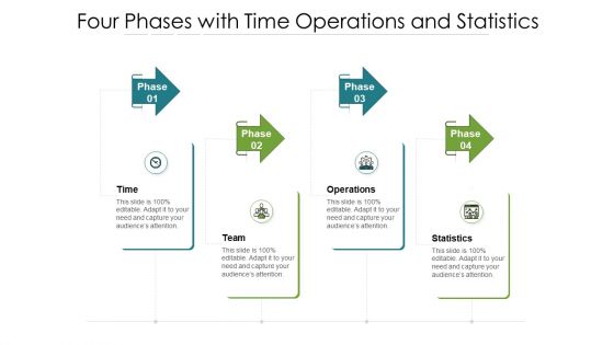 Four Phases With Time Operations And Statistics Ppt PowerPoint Presentation File Slideshow PDF