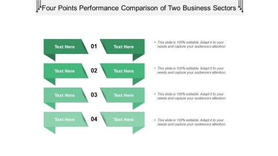 Four Points Performance Comparison Of Two Business Sectors Ppt PowerPoint Presentation Layouts Icons