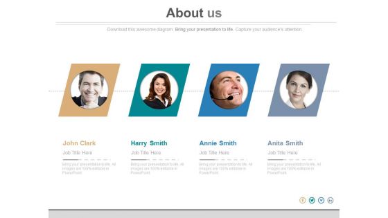 Four Professional Employees About Us Powerpoint Slides Four Professional Employees About Us Powerpoint Slides