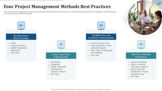 Four Project Management Methods Best Practices Ideas PDF Four Project Management Methods Best Practices Ideas PDF