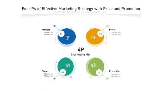 Four Ps Of Effective Marketing Strategy With Price And Promotion Ppt PowerPoint Presentation File Deck PDF