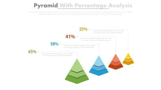 Four Pyramids With Growth Steps Powerpoint Slides