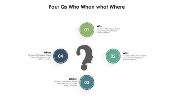 Four Qs Who When What Where Ppt PowerPoint Presentation Professional Guide PDF