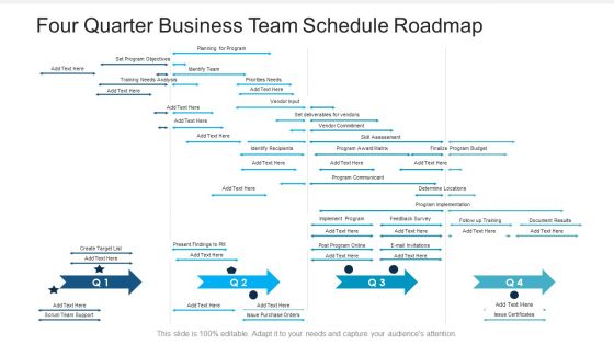 Four Quarter Business Team Schedule Roadmap Designs Four Quarter Business Team Schedule Roadmap Designs