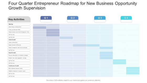 Four Quarter Entrepreneur Roadmap For New Business Opportunity Growth Supervision Summary PDF Four Quarter Entrepreneur Roadmap For New Business Opportunity Growth Supervision Summary PDF
