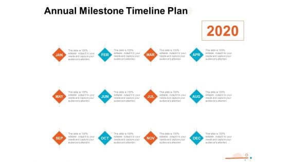 Four Quarter Milestone Plan Annual Milestone Timeline Plan Ppt PowerPoint Presentation Infographic Template Elements PDF