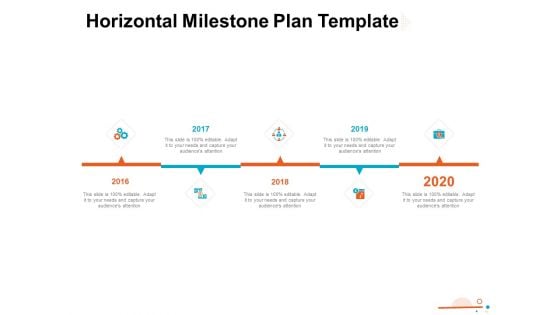 Four Quarter Milestone Plan Horizontal Milestone Plan Template Ppt PowerPoint Presentation Portfolio Outline PDF