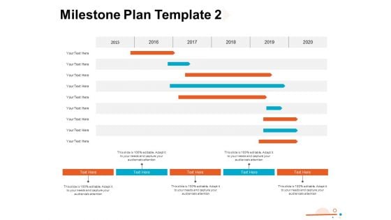 Four Quarter Milestone Plan Template 2015 To 2020 Ppt PowerPoint Presentation File Rules PDF