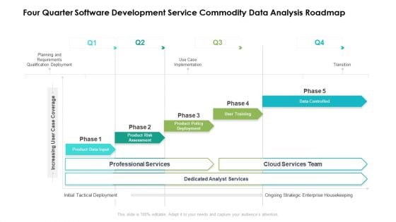 Four Quarter Software Development Service Commodity Data Analysis Roadmap Brochure